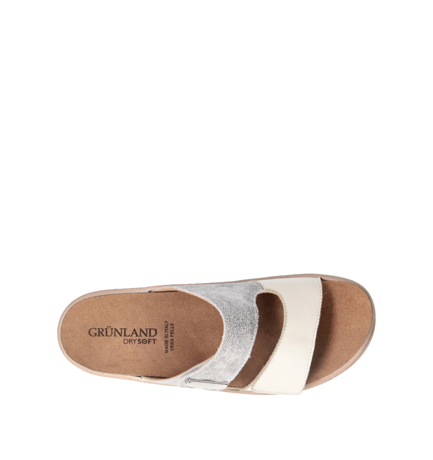GRUNLAND Ciabatta donna bianca in pelle