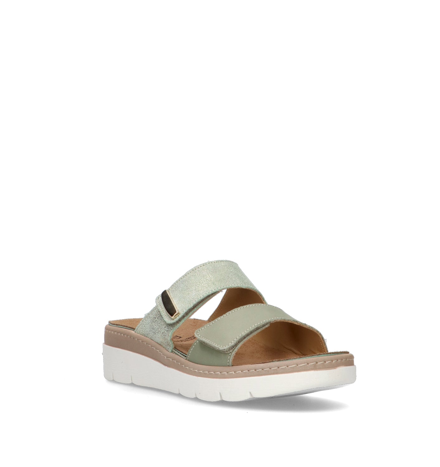 GRUNLAND Ciabatta donna salvia in pelle