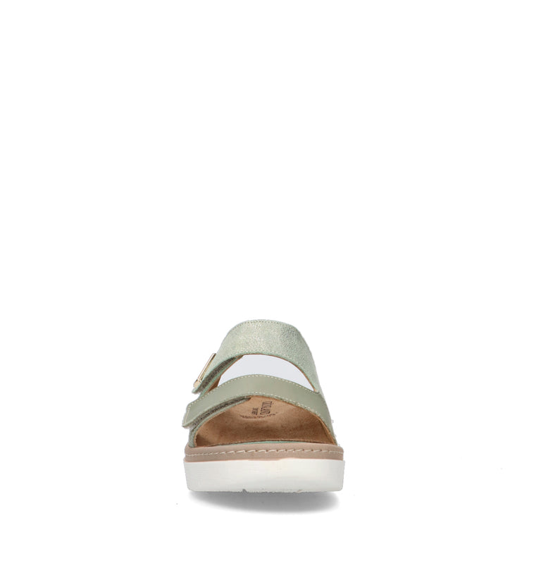 GRUNLAND Ciabatta donna salvia in pelle