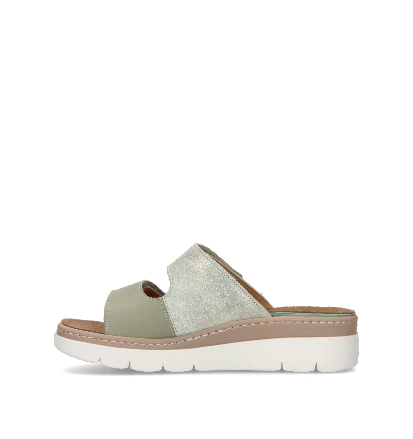 GRUNLAND Ciabatta donna salvia in pelle