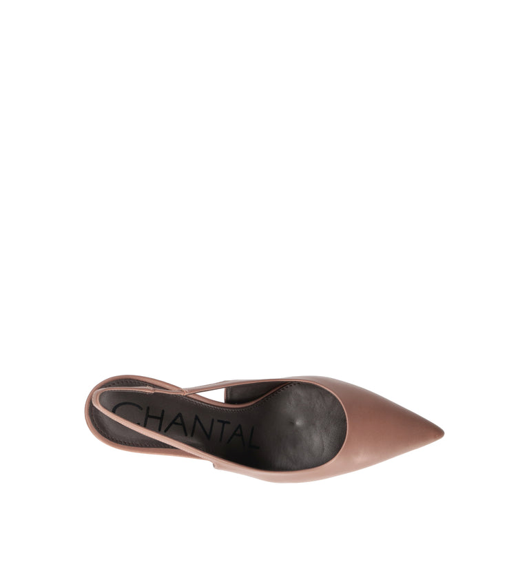 CHANTAL 1962 Slingback donna nude in pelle