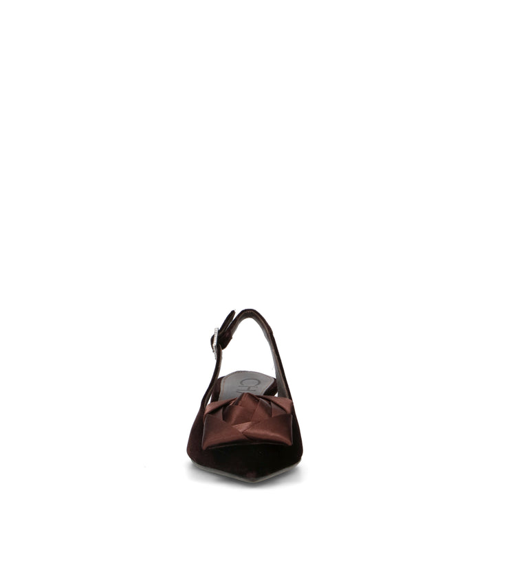 CHANTAL 1962 Slingback donna marrone in velluto