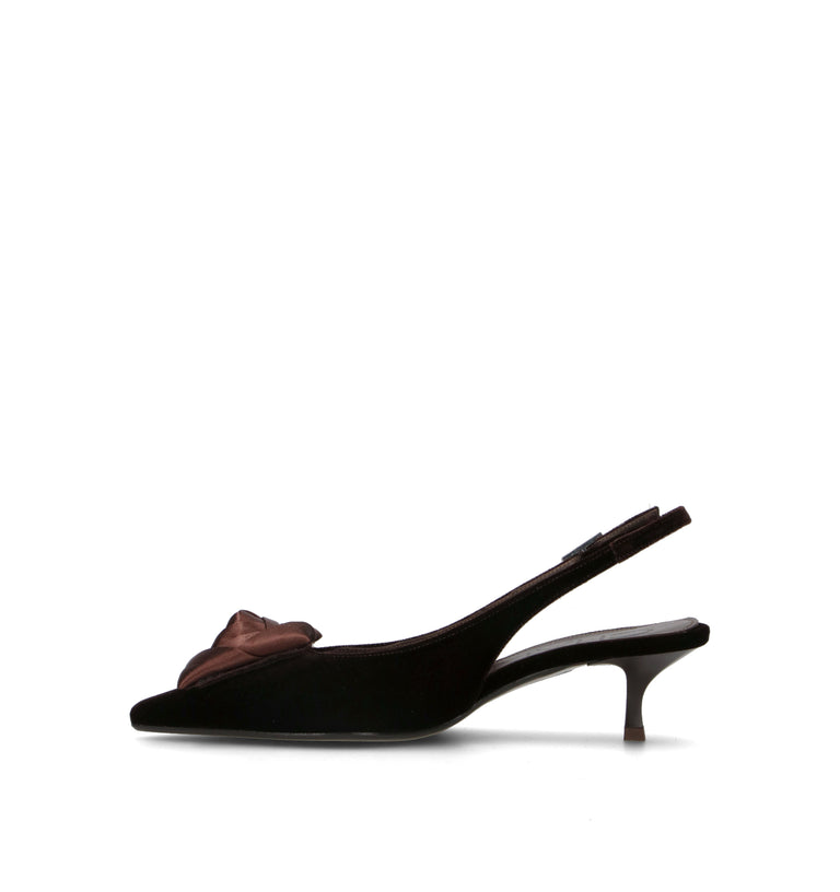 CHANTAL 1962 Slingback donna marrone in velluto