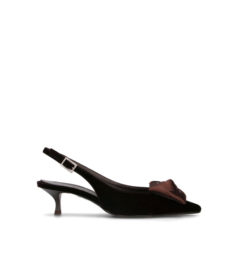 CHANTAL 1962 Slingback donna marrone in velluto