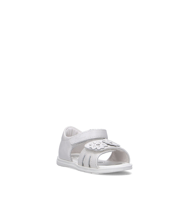 CHICCO Sandalo bimba bianco in pelle