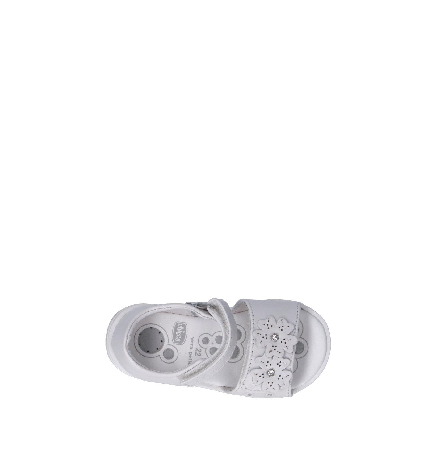 CHICCO Sandalo bimba bianco in pelle