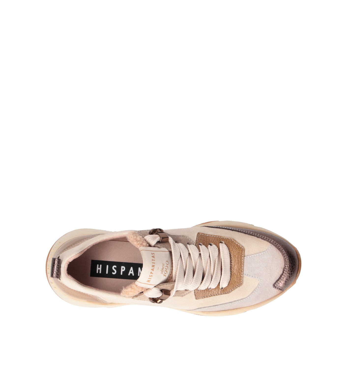 HISPANITAS Sneaker donna beige in suede