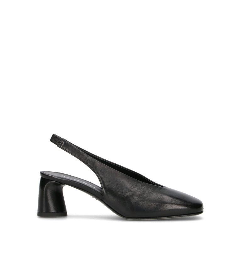 HALMANERA Slingback donna nera in pelle