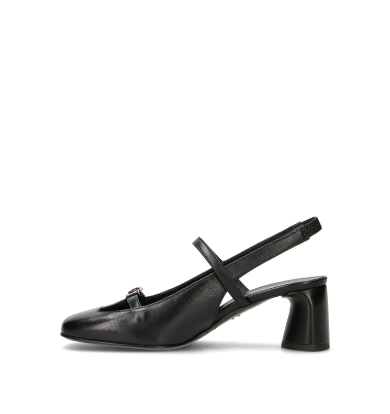 HALMANERA Slingback donna nero in pelle