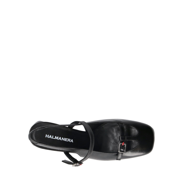 HALMANERA Slingback donna nero in pelle