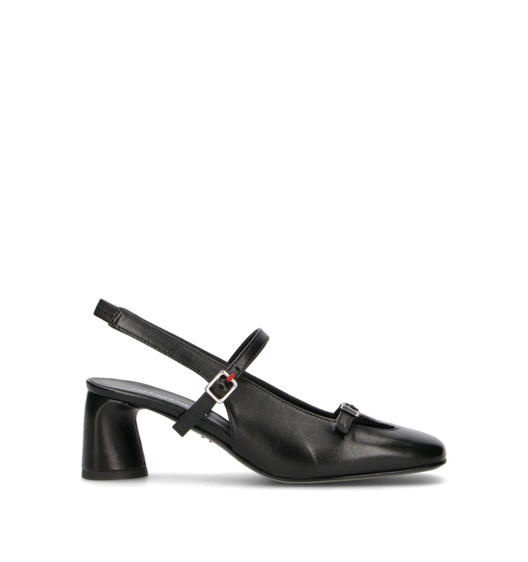 HALMANERA Slingback donna nero in pelle