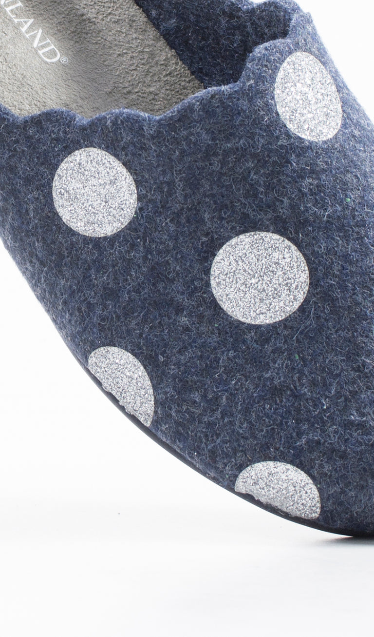 GRUNLAND Ciabatta donna blu/argento in tessuto