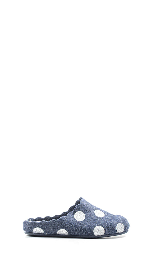 GRUNLAND Ciabatta donna blu/argento in tessuto