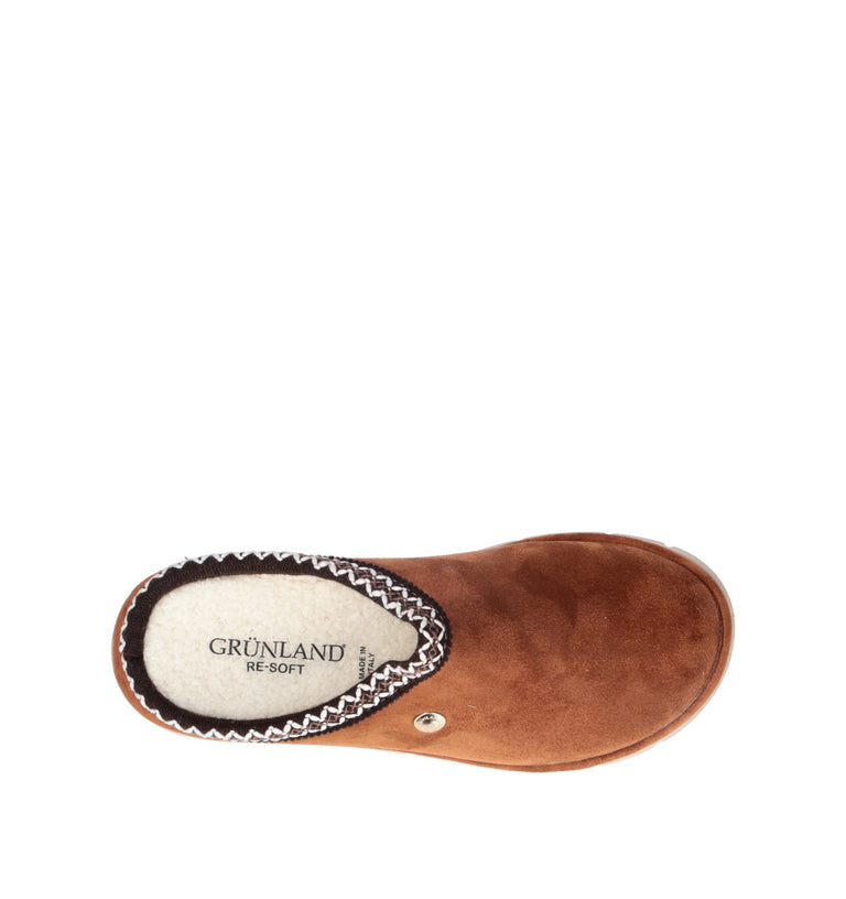 GRUNLAND Pantofola donna cuoio