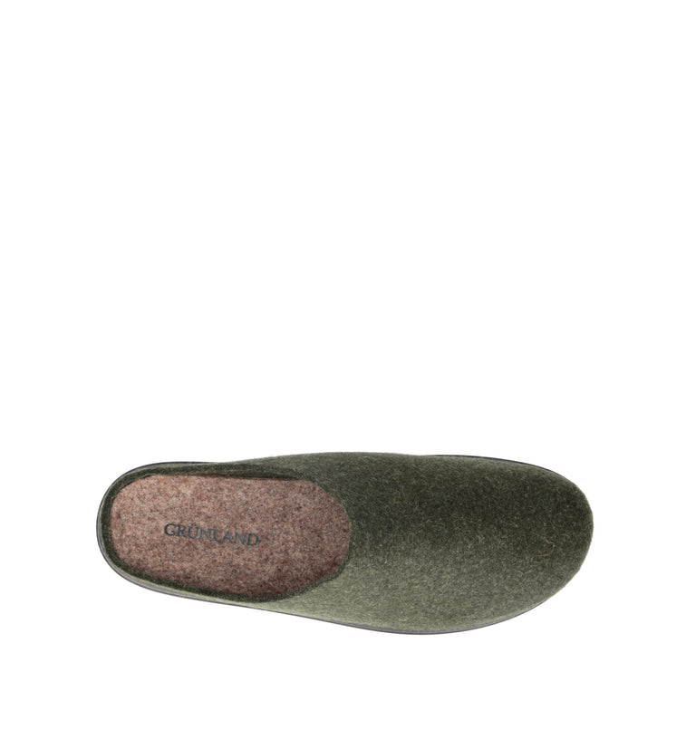 GRUNLAND Pantofola uomo verde