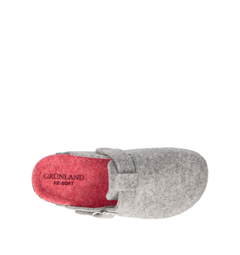 GRUNLAND Pantofola donna grigia