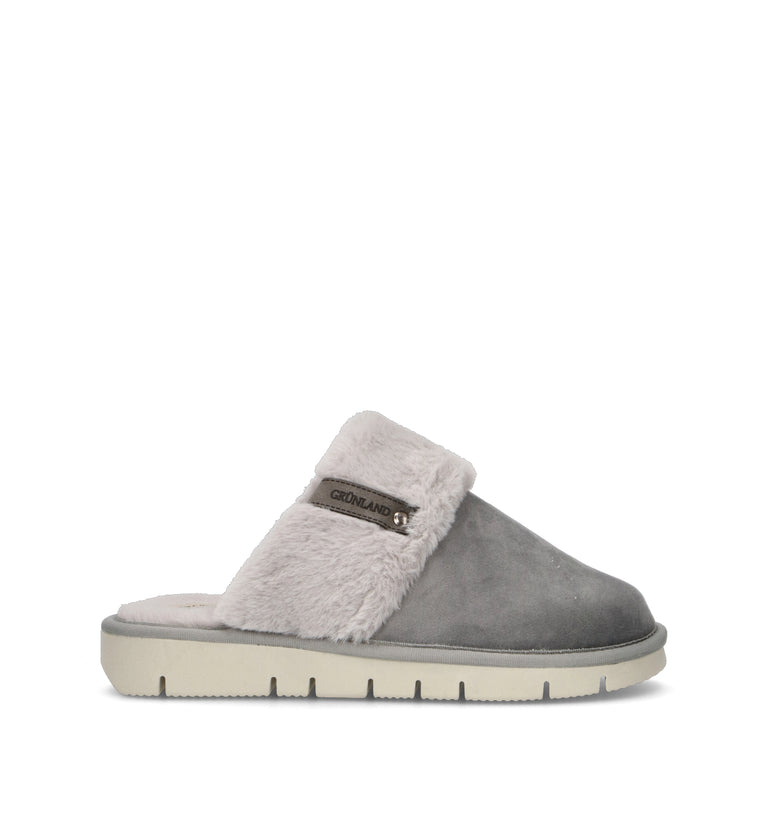GRUNLAND Pantofola donna grigia
