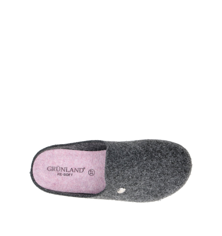 GRUNLAND Pantofola donna grigia