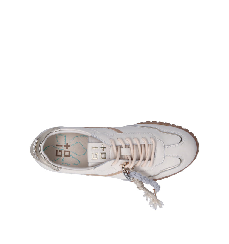 GIO+ Sneaker donna latte in pelle