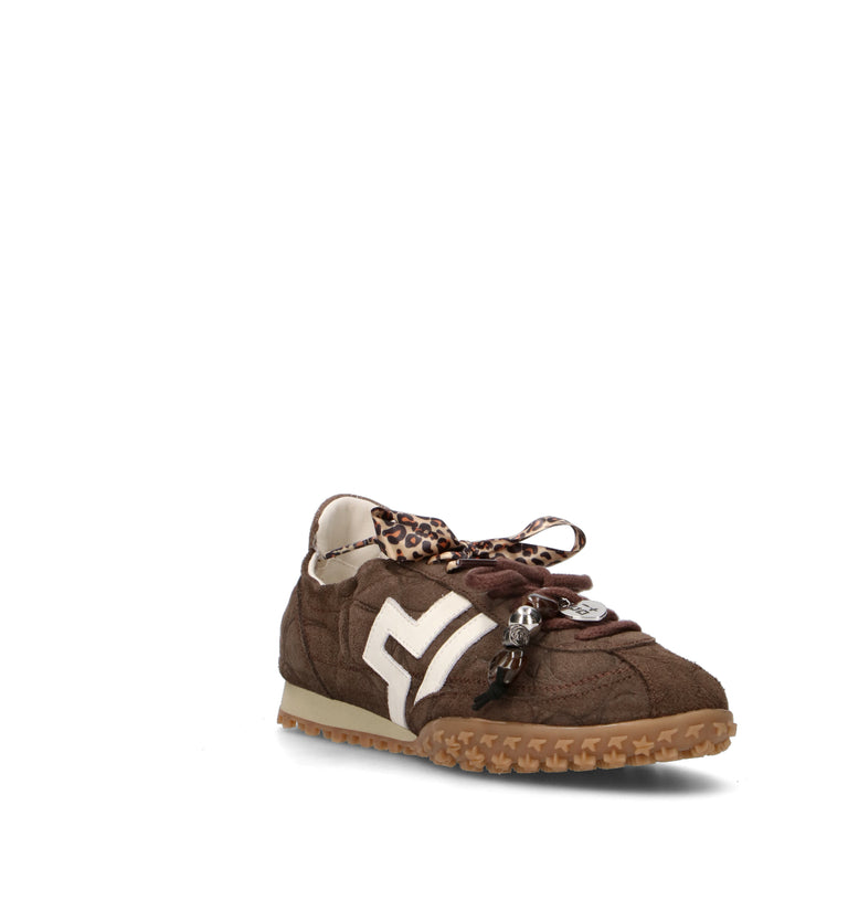 GIO+ Sneaker donna marrone in pelle