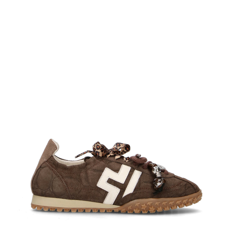 GIO+ Sneaker donna marrone in pelle