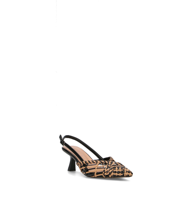 CATCH JUICE Slingback donna nera/beige
