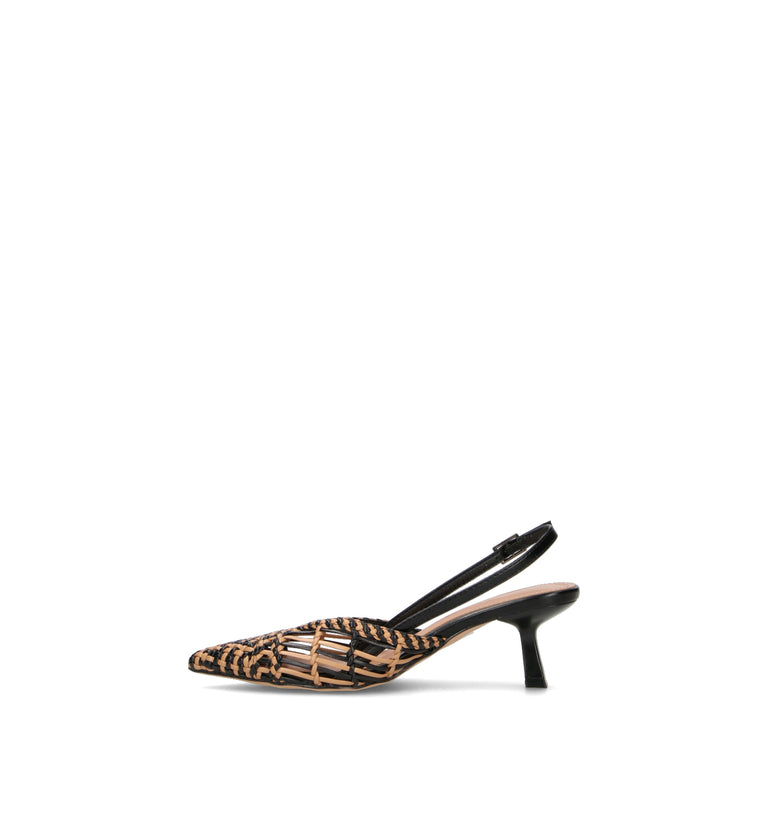 CATCH JUICE Slingback donna nera/beige