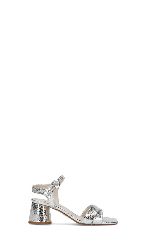 HALMANERA Sandalo donna argento in pelle