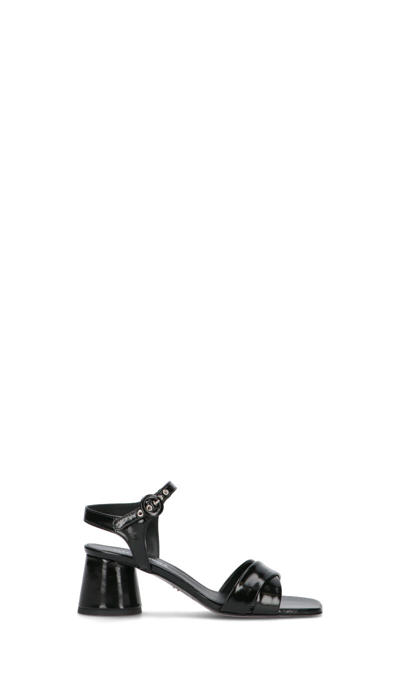HALMANERA Sandalo donna nero in pelle
