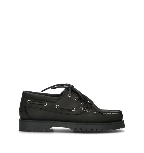 WEDO Scarpa barca donna nera in pelle