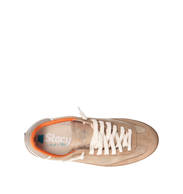 STACY Sneaker uomo beige in suede