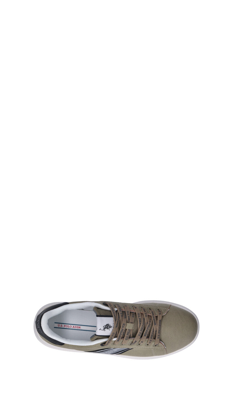 U.S. POLO ASSN. Sneaker uomo verde militare/nera in pelle