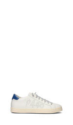 P448 Sneaker uomo bianca/blu in pelle