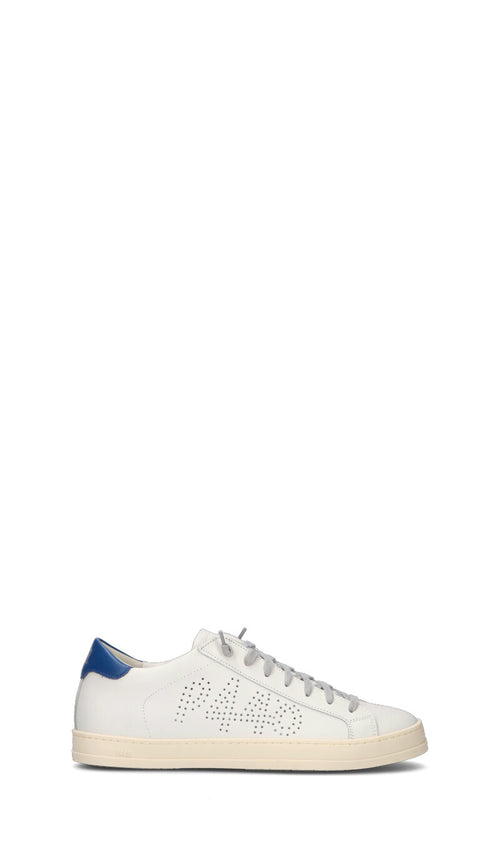 P448 Sneaker uomo bianca/blu in pelle