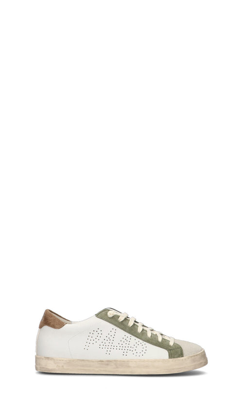 P448 Sneaker uomo bianca/verde/marrone in pelle