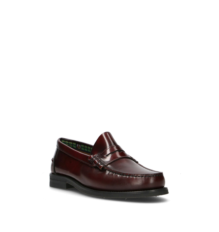 SAXONE Mocassino uomo bordeaux in pelle