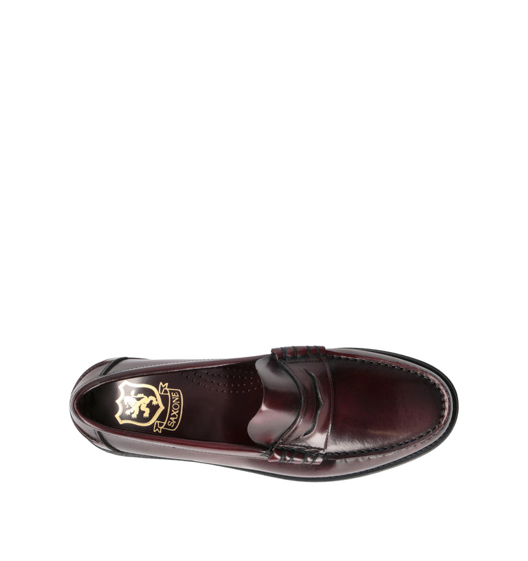 SAXONE Mocassino uomo bordeaux in pelle