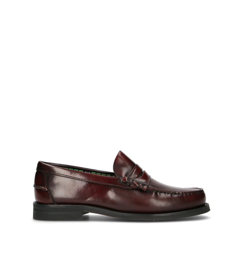 SAXONE Mocassino uomo bordeaux in pelle