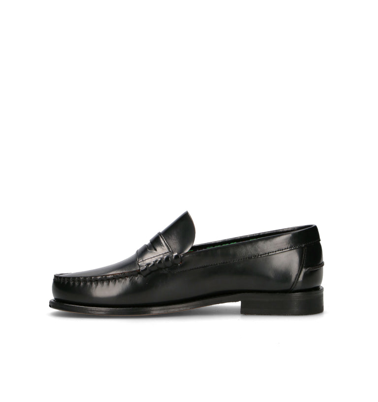 SAXONE Mocassino uomo nero in pelle