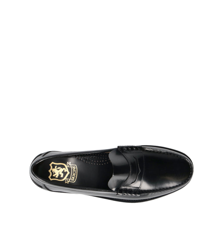 SAXONE Mocassino uomo nero in pelle