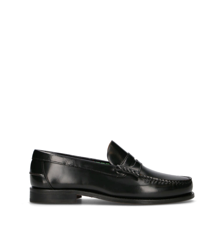 SAXONE Mocassino uomo nero in pelle
