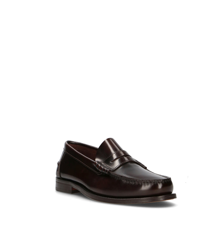 SAXONE Mocassino uomo testa di moro in pelle