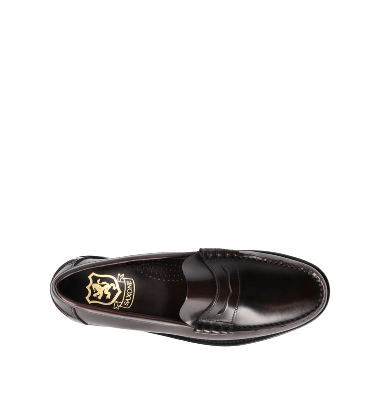 SAXONE Mocassino uomo testa di moro in pelle