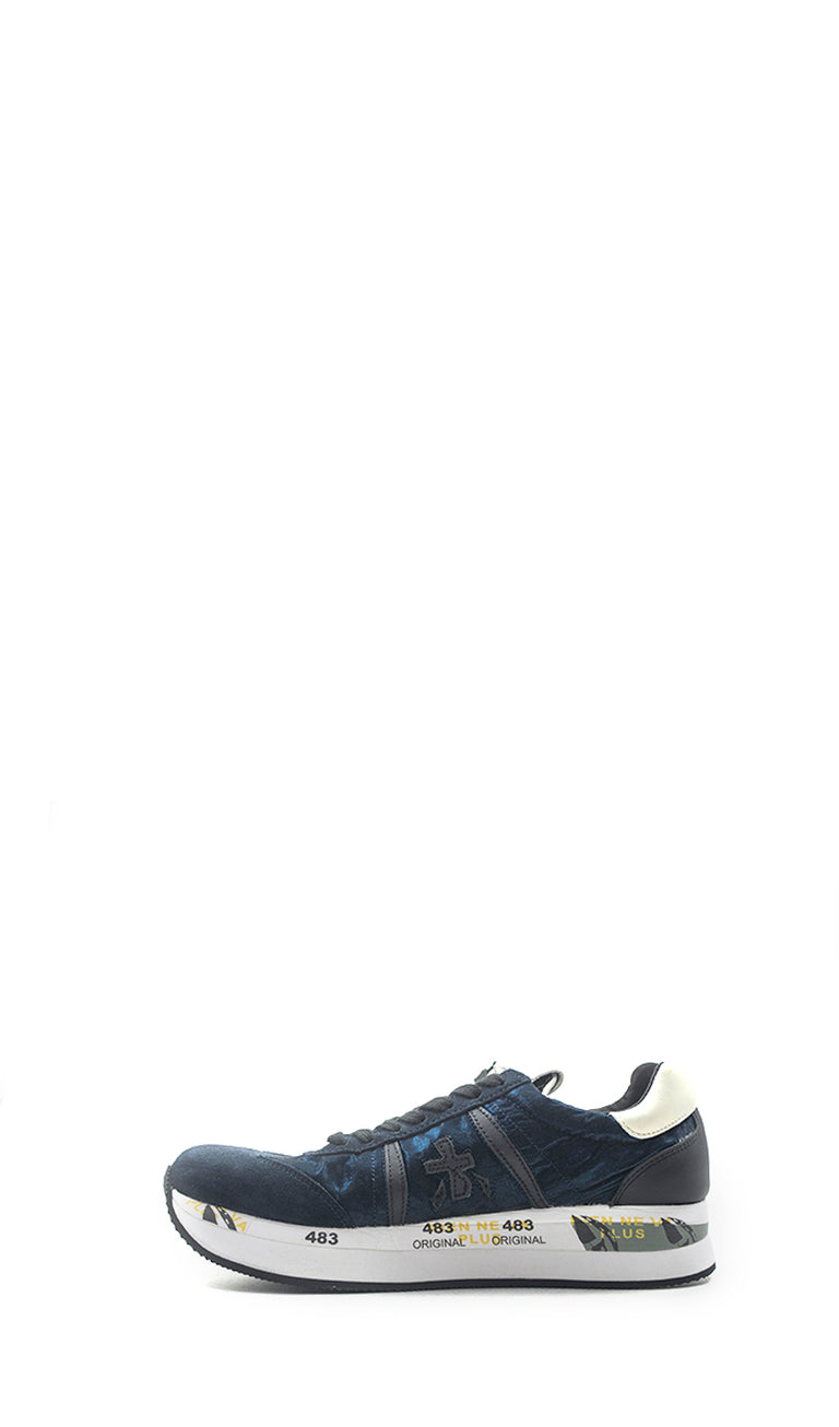 PREMIATA CONNY Sneaker donna blu/nero pelle – Quellogiusto