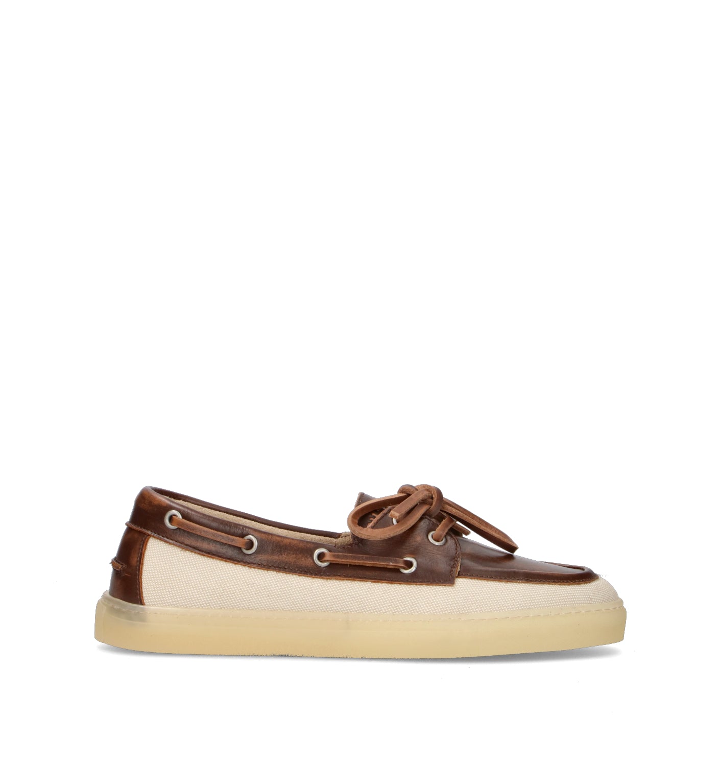 COPENHAGEN Scarpa barca donna marrone/crema