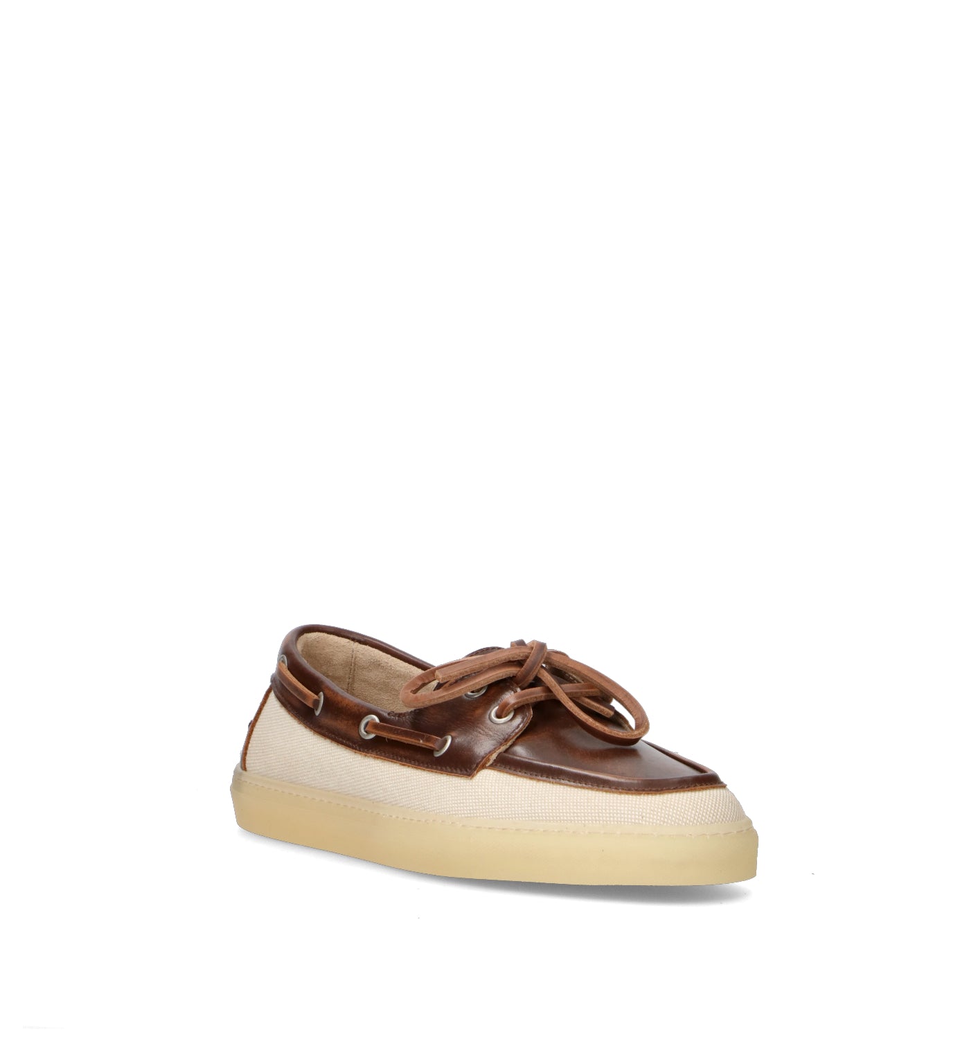COPENHAGEN Scarpa barca donna marrone/crema