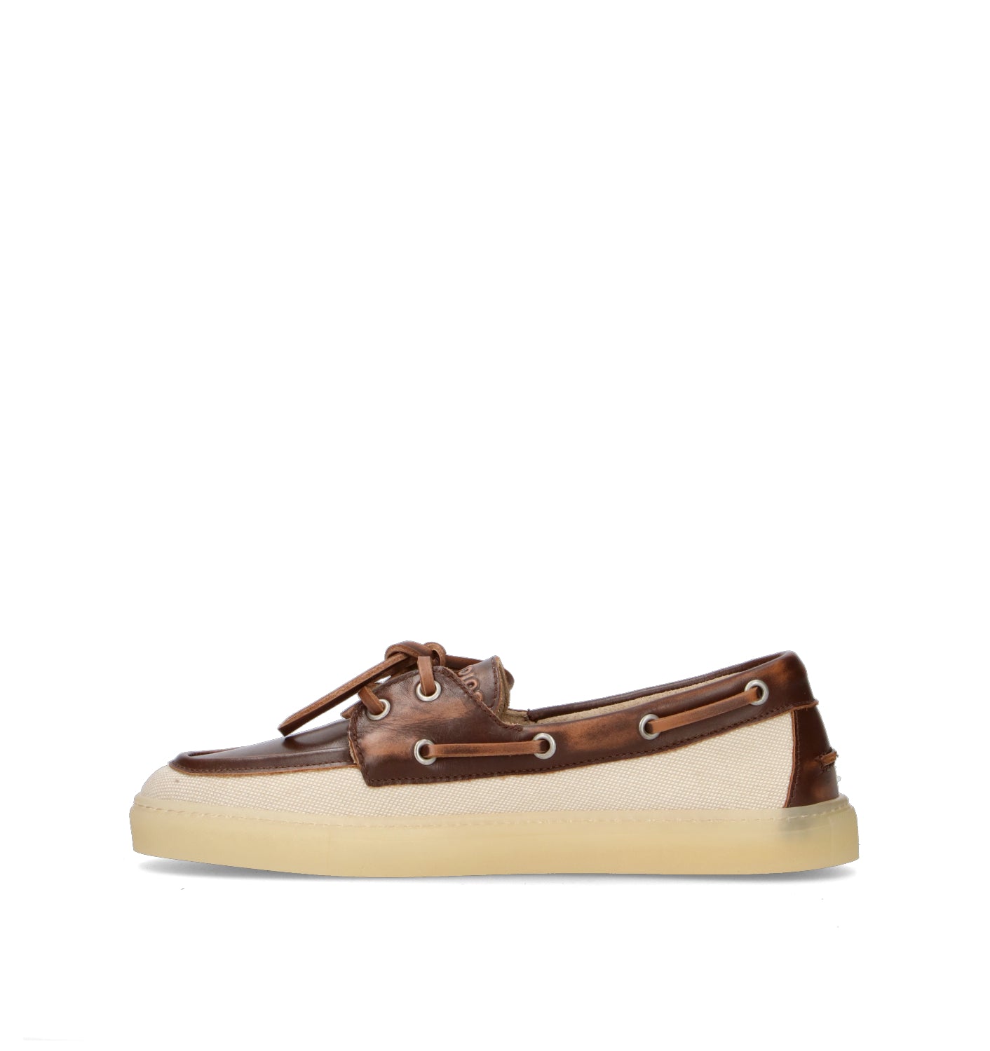 COPENHAGEN Scarpa barca donna marrone/crema