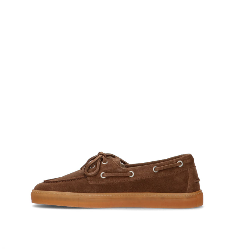 COPENHAGEN Scarpa barca donna marrone in suede