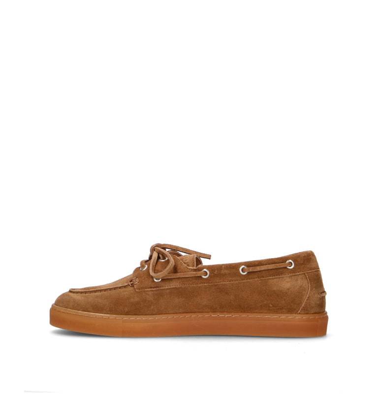 COPENHAGEN Scarpa barca uomo marrone in suede