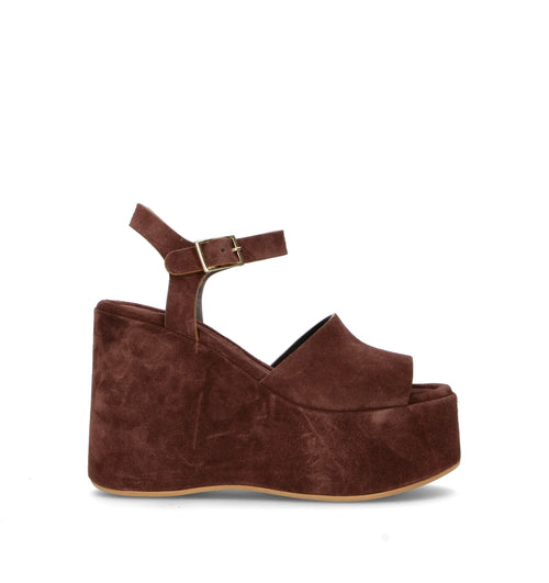 CURIOSITE Sandalo donna marrone in suede